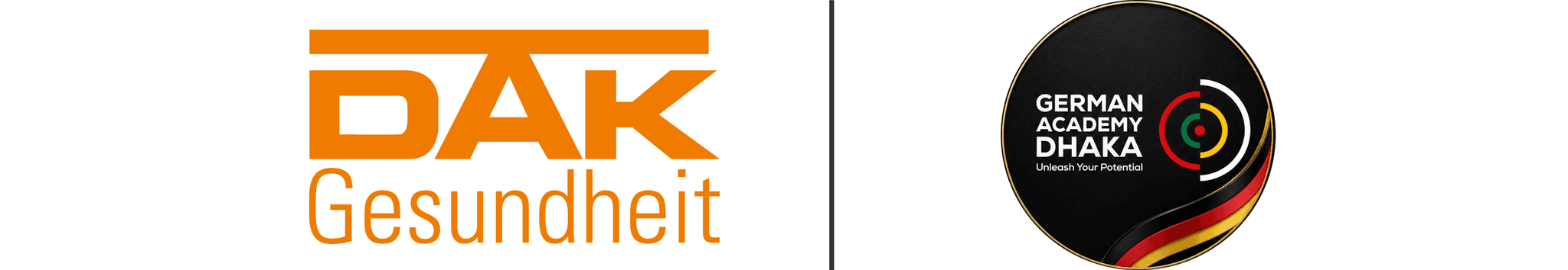 Cooperation logo DAK-Gesundheit and German Academy Dhaka
