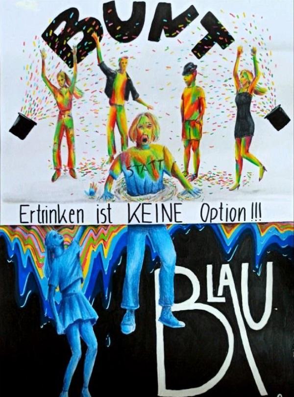 Motivbild Kampagne "bunt statt blau" 1.Platz