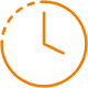 Icon: Uhr, die eine Viertelstunde anzeigt.