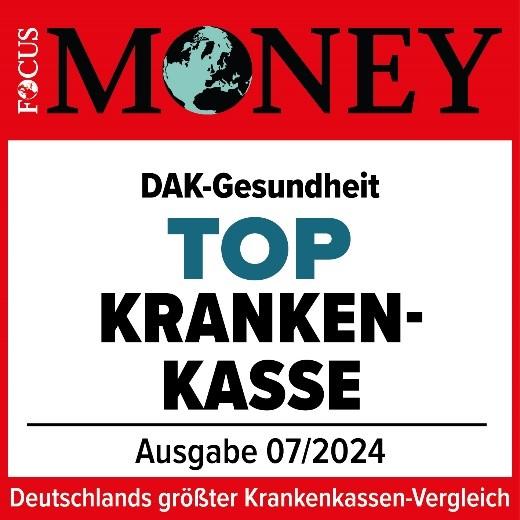 Auszeichnungen: Siegel von Focus Money als Top Krankenkasse.