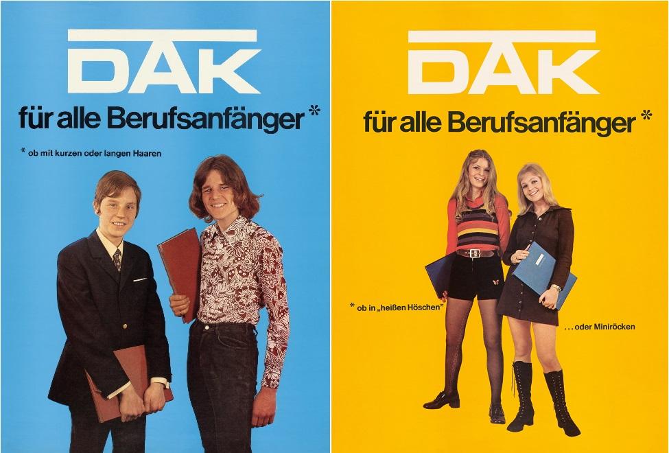 Bild: Plakat der 1970er Jahre mit dem Motiv DAK für Berufsanfänger