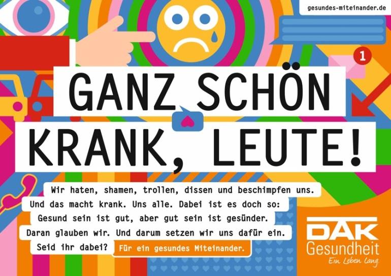 Bild: Kampagnenmotiv "Ganz schön krank, Leute"