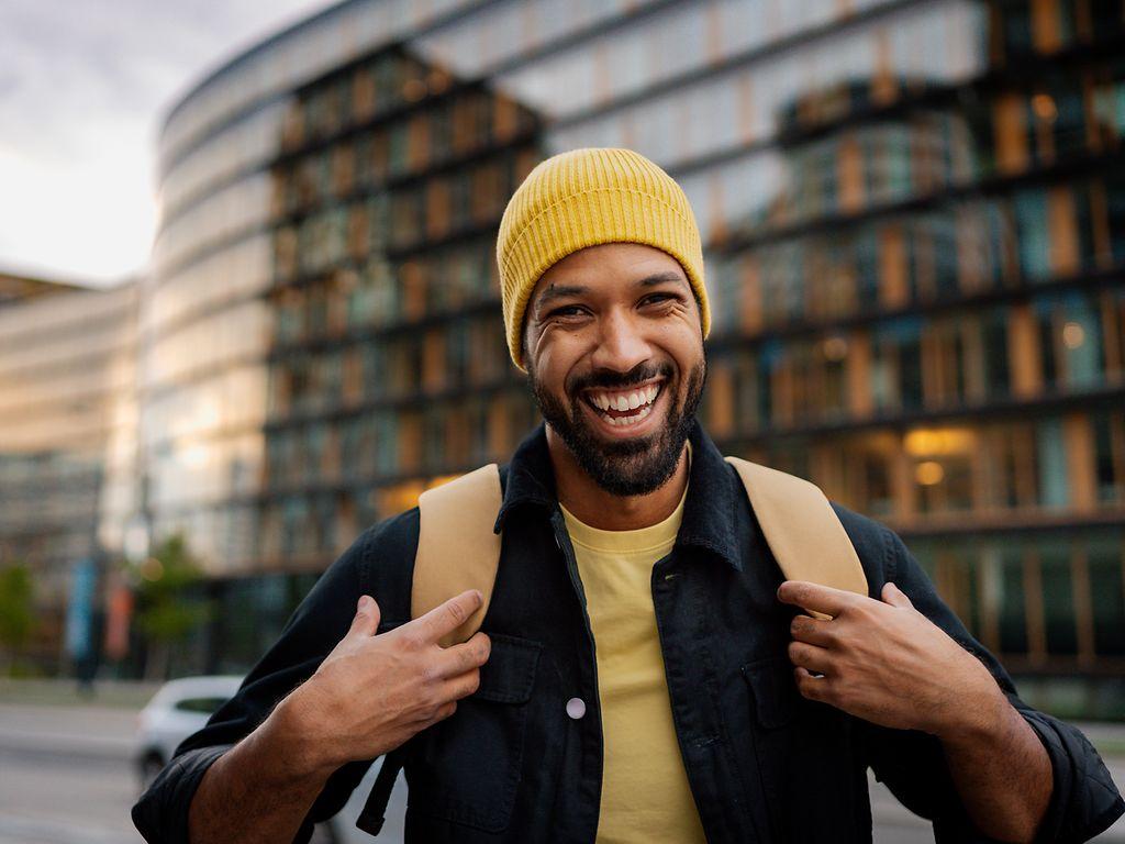 Young university student in the city.