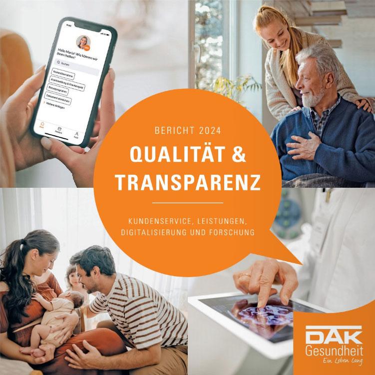 Titelseite des DAK Qualitätstransparenzberichts 2024.