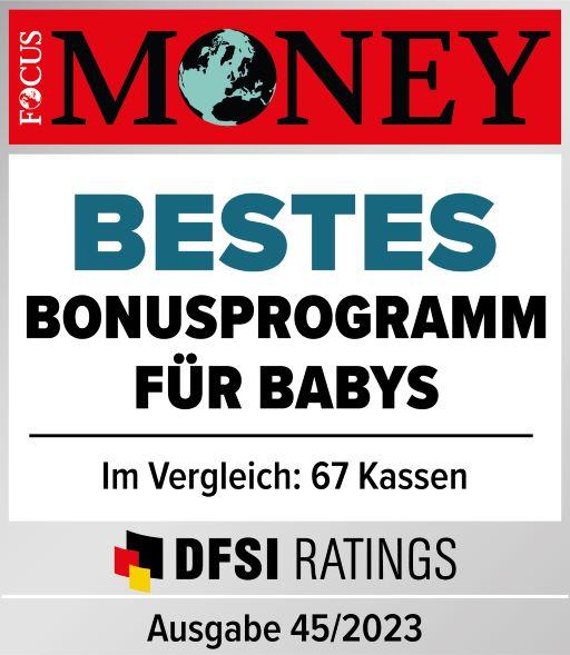 Auszeichnung: Siegel von Focus Money für das beste Bonusprogramm für Babys.