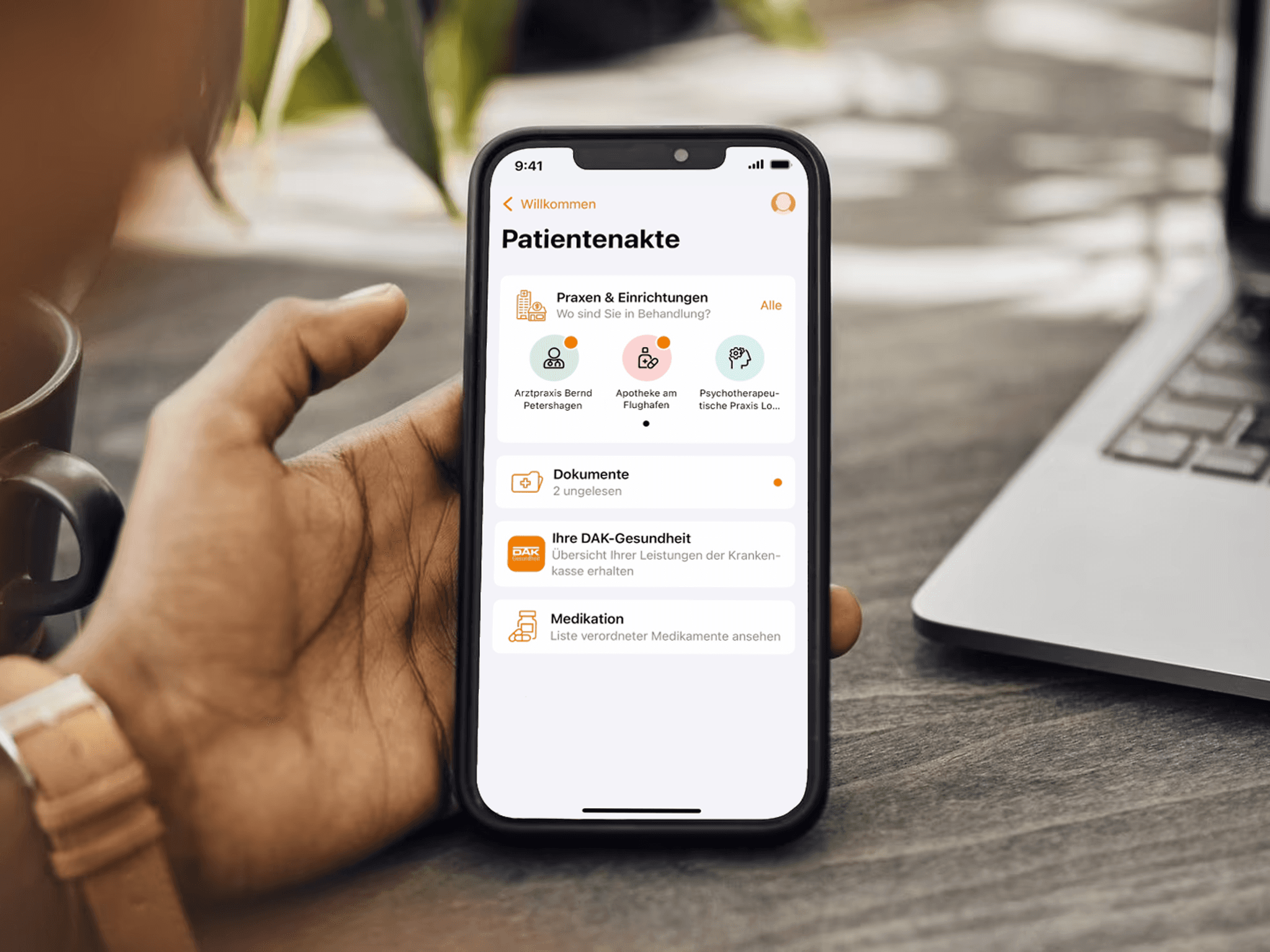 Bild: Die DAK ePA App auf dem Handy.
